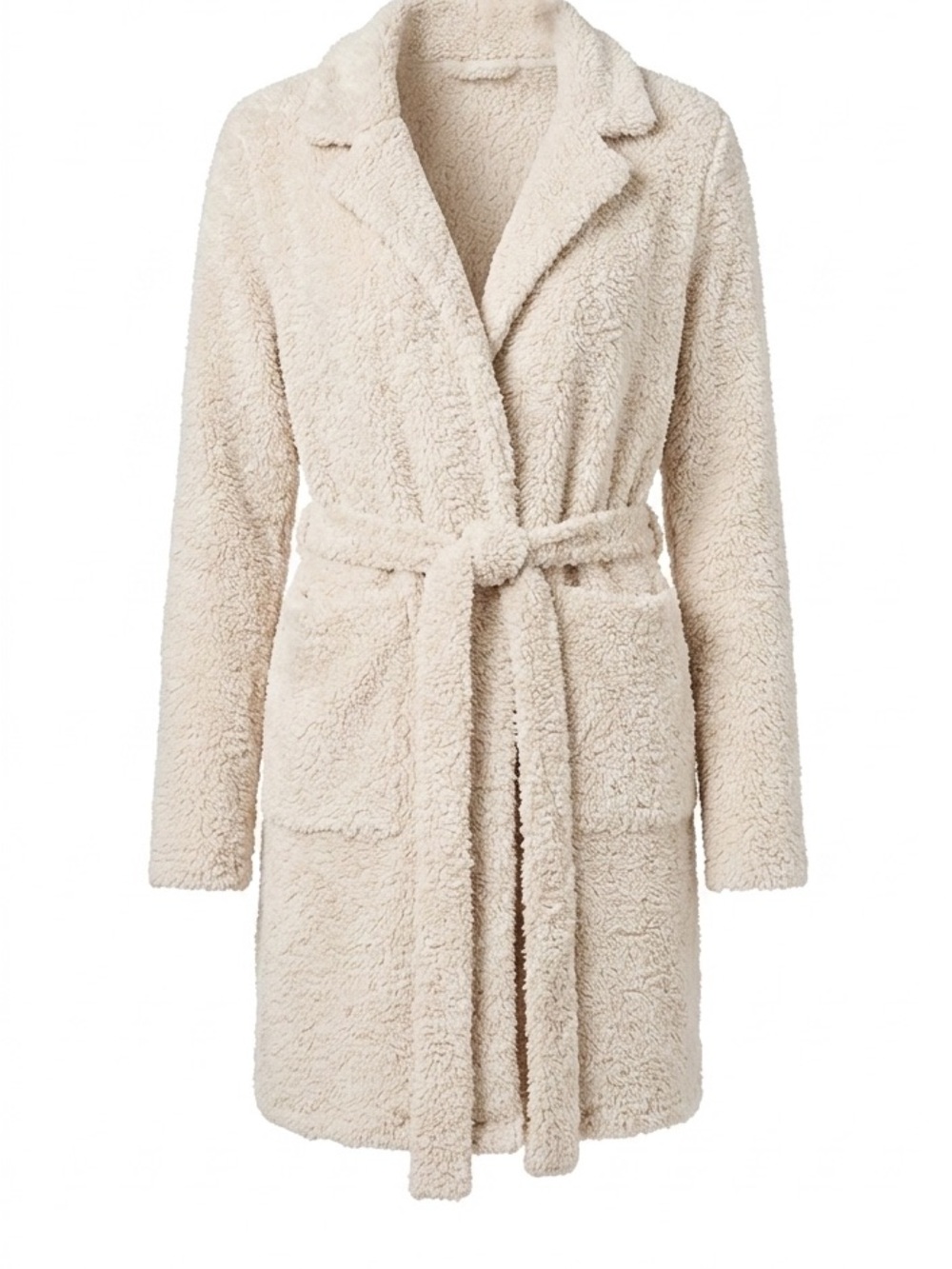 Barefoot Dreams Cream Plush Sherpa Wrap Cardigan